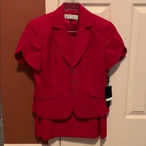 Tahari Petite Red Skirt Suit